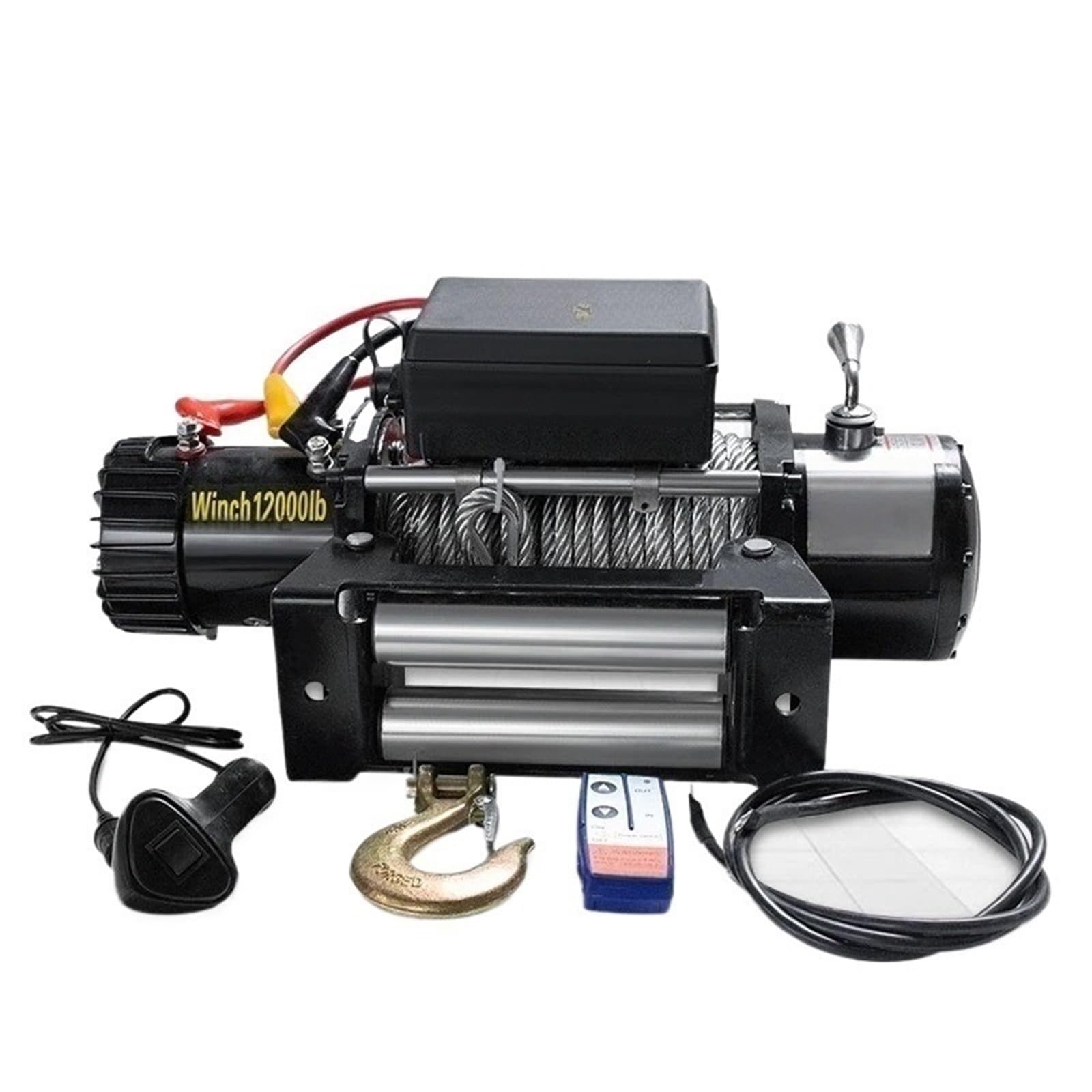 Paranco a Leva Elettrico Verricelli Per Auto Fuoristrada Verricello Elettrico Per Trazione Montato Su Veicolo 12v Di Sollevamento Per Paranco Industriale(12V-12000LBS-B)