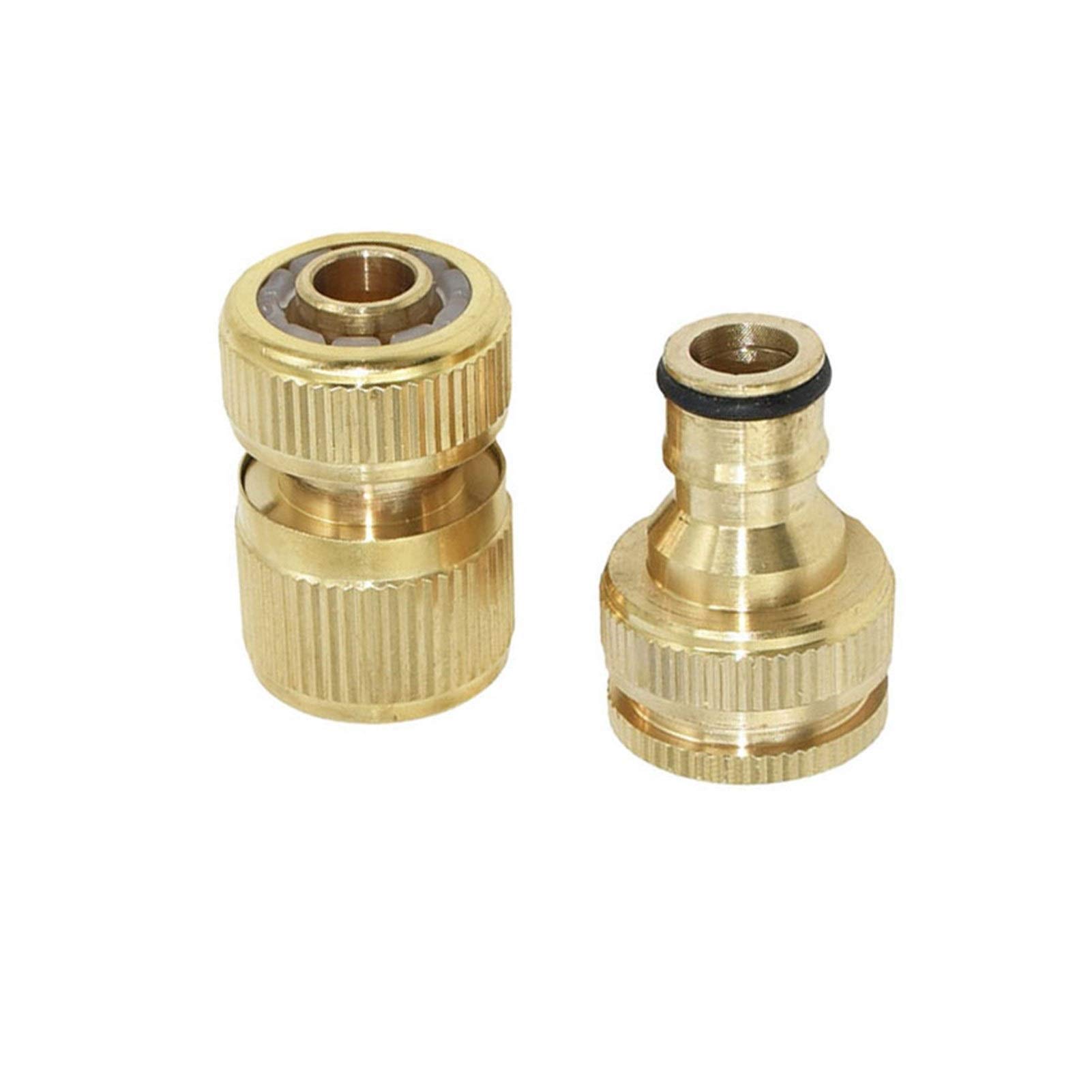 Conector de reparación de manguera extensor 16 mm Manguera de anclaje rápido de latón 1/2 pulgadas Jardín grifo G1 / 2 G3 / 4 Jardín de riego de 16 mm de manguera Pure adaptador de cobre 5 conjuntos