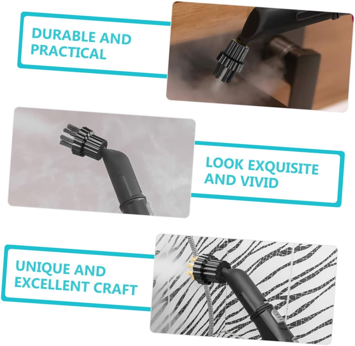 Healifty 12pcs Steam Cleaner Brush Heads Replacement for Household Cleaning Machines Mop Accessories Easy to Install and Store for Daily Use