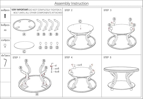Miniatura 7 de FINECASA Mesa de centro de madera, mesa de centro redonda para sala de estar, mesa de cóctel redonda con almacenamiento, mesa de sofá con estante,