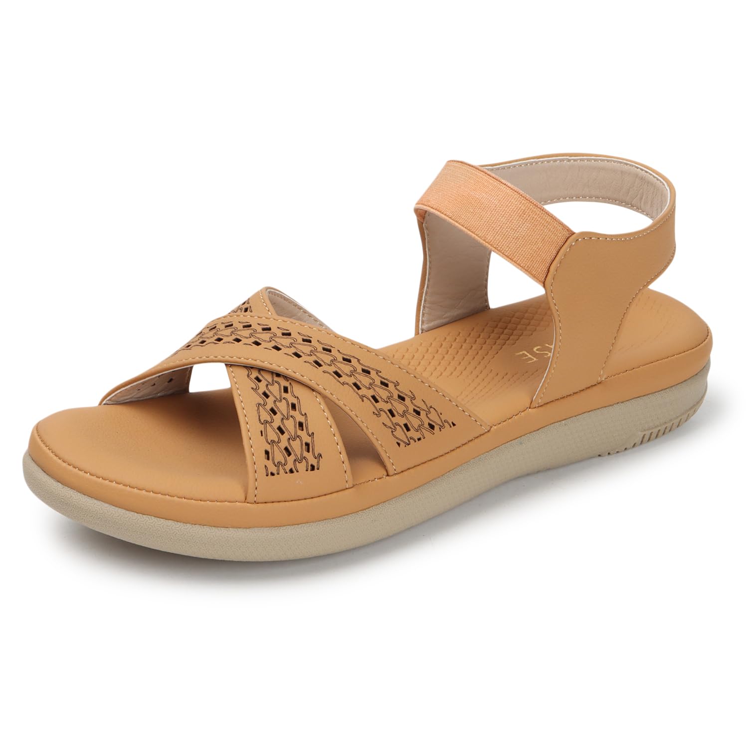 TRASE Casual Flat Sandals For Women (46044, Beige, 8 UK) (B0D4ZGWHJX) Amazon Price History, Amazon Price Tracker