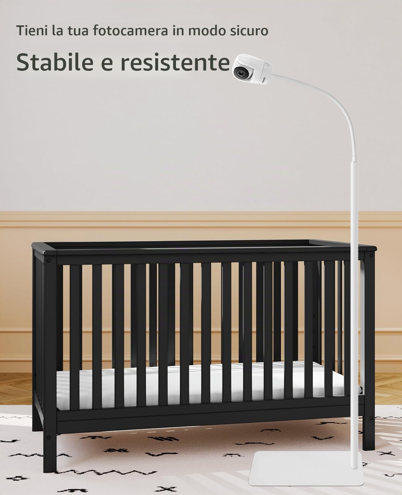 Supporto per baby monitor, 170 cm, altezza regolabile, compatibile con Nanit, Owlet, Infant Optics DXR-8 Pro, VTech, Vava, Eufy & Allen Baby Camera con filettatura da 1/4"
