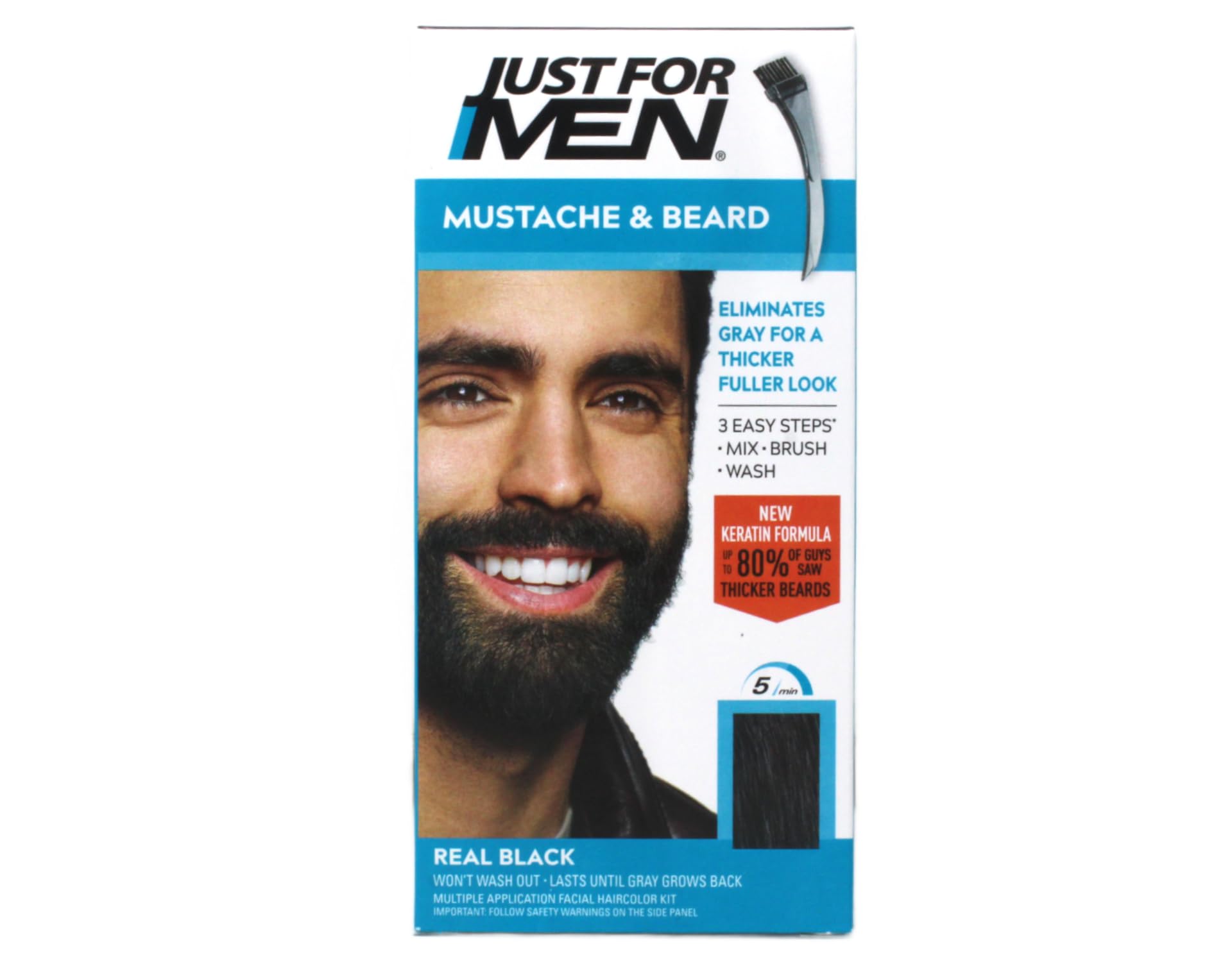 Just for Men Solo per gli uomini di colore del gel di baffi e barba M-55 nera reale 1 Ogni (confezione da 12)