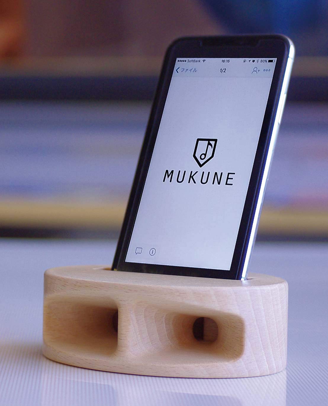 Amazon.co.jp: MUKUNE iPhone用 木製無電源スピーカー スタンダード