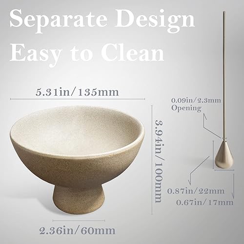 Miniatura 6 de Soporte de incienso de cerámica para palos, soporte para quemador de incienso, decoración zen, cuenco decorativo para diseño de decoración de mesa,