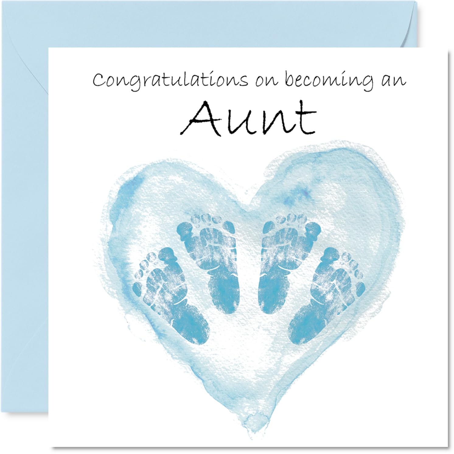 New Baby Boy Card for Aunt - Twins Congrats Becoming - Well Done Congratulations Card for New Aunt, 145mm Welcome To The World Greeting Cards