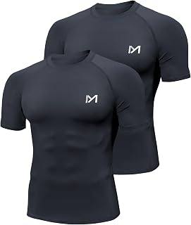 2 or 3 Pack Kompressionsshirt Herren, Funktionsshirt Herren & UPF50+ UV Shirt Herren–Atmungsaktiv, Feuchtigkeitsableitend, Schnell Trocknend, Ideal für Sport, Schwimmen und den Alltag