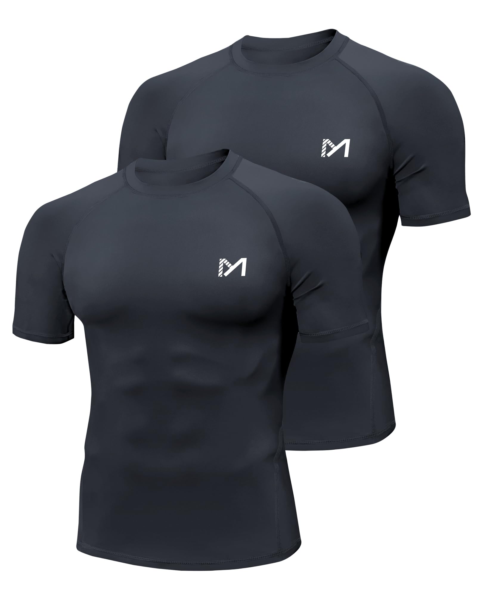 MEETYOO 2 or 3 Pack Kompressionsshirt Herren, Funktionsshirt Herren & UPF50+ UV Shirt Herren–Atmungsaktiv, Feuchtigkeitsableitend, Schnell Trocknend, Ideal für Sport, Schwimmen und den Alltag