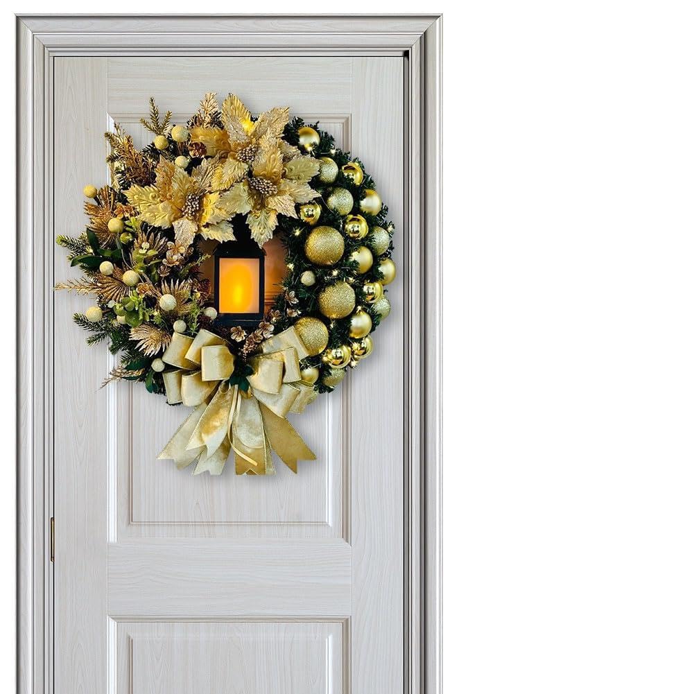 Christmas Lighting Wreath Large Decorative Garland Party Decor Props (45cm