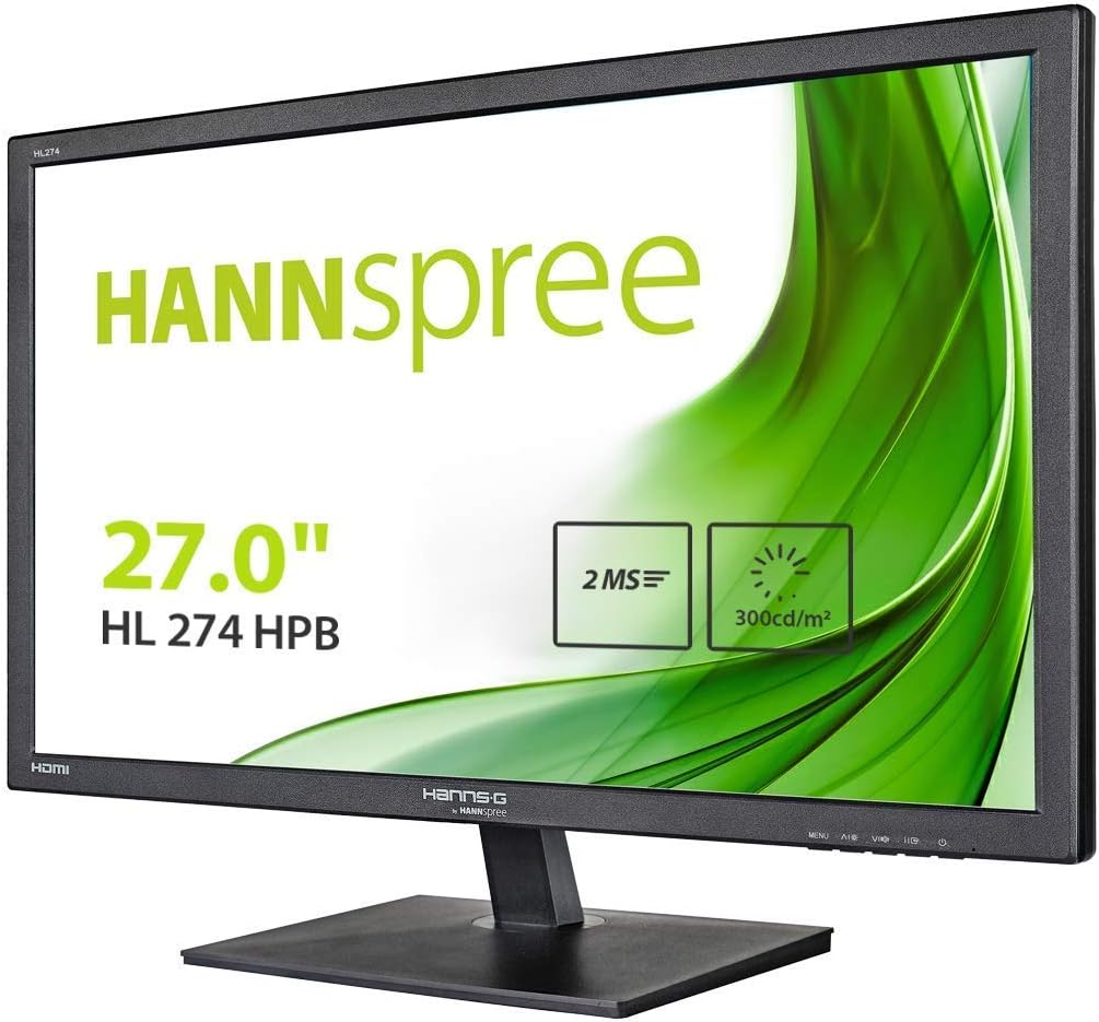 HANNspree HL274HPB 1080p Full HD 27-Inch Widescreen LED Monitor with HDMI, VGA and DisplayPort Inputs - Black