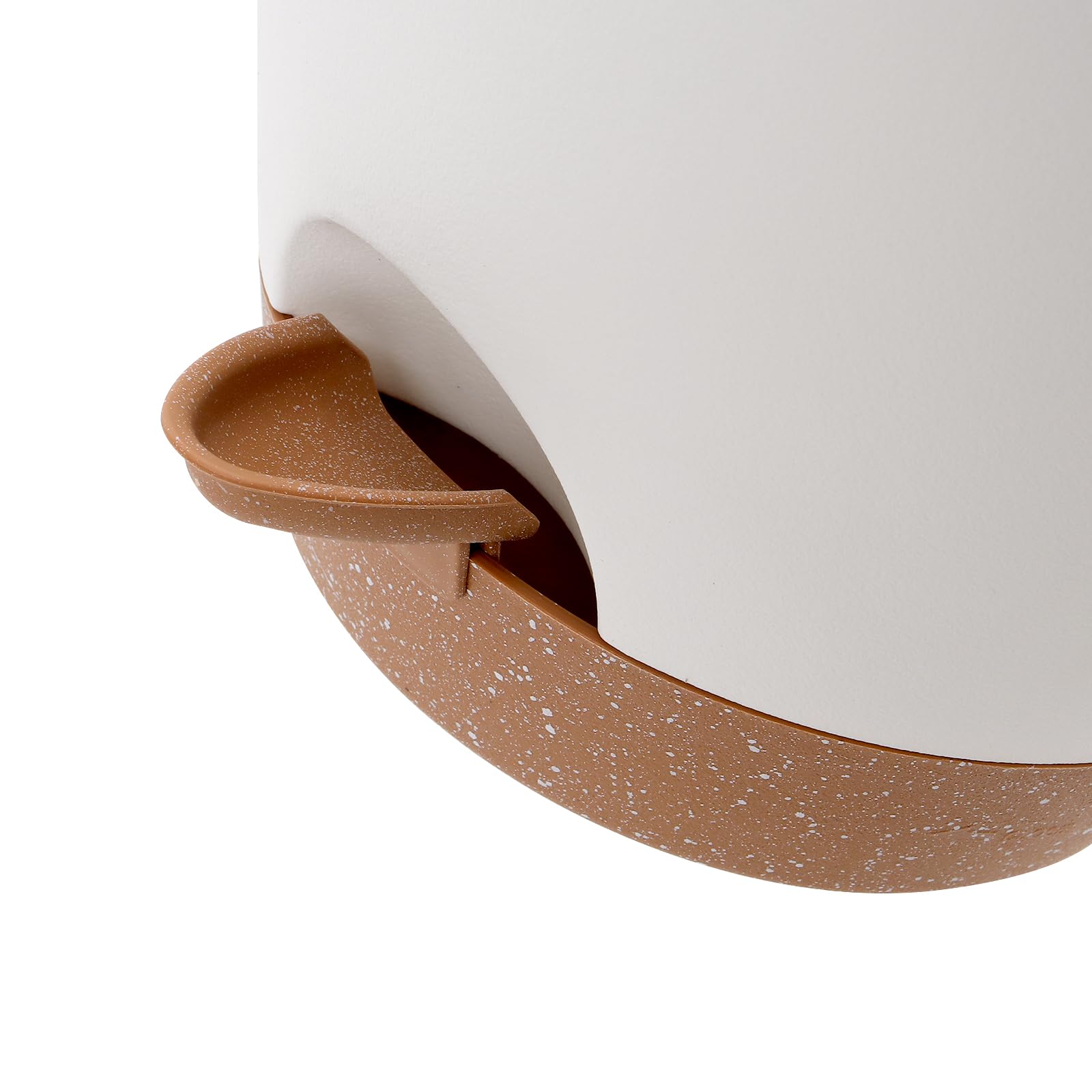 SINJEUN Lot de 2 Pots de Fleurs Suspendus avec Réservoir d'eau - 20,3 x 17,8 cm - Blanc Doré - pour Intérieur et Extérieur - Balcon Terrasse Jardin