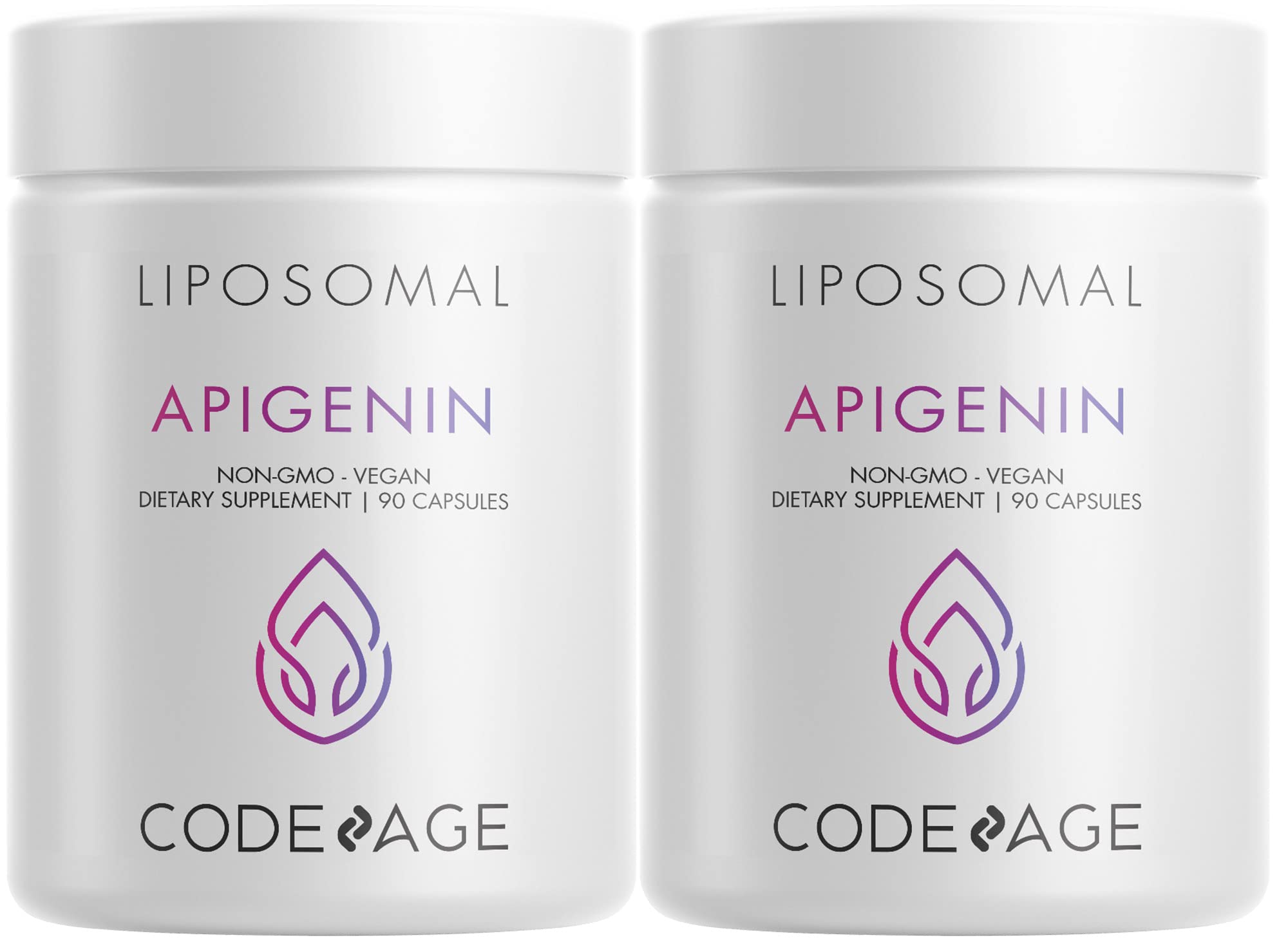 Codeage Liposomal Apigenin Supplement, 3-Month Supply, Daily Flavonoid Chamomile Extract, Liposomal Phospholipid Complex, Non-GMO Sunflower Oil, Phosphatidylcholine Vegan Blend, Gluten-Free - 2 Pack