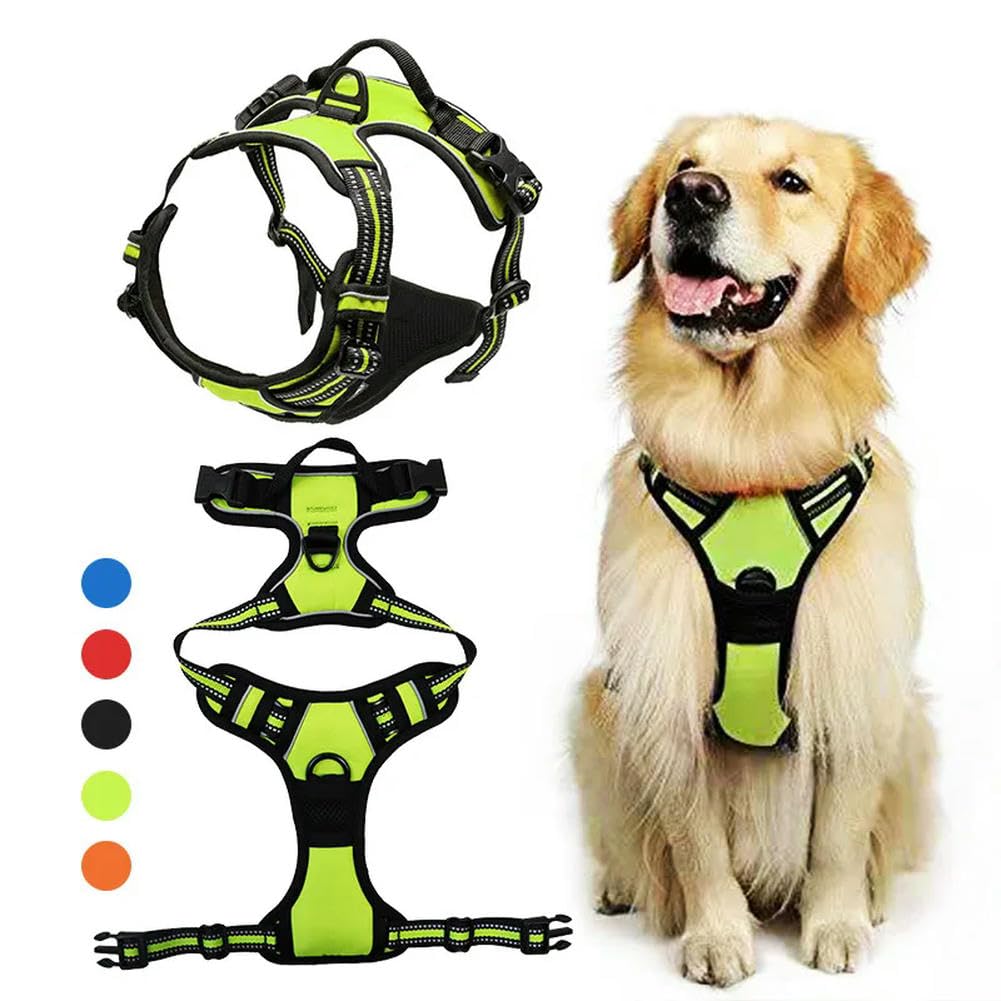 Harnais Chien Ganzoo Réglable, Respirant Et Rembourré, Avec Bandes Réfléchissantes, Petites Et Grandes Tailles, Idéal Pour Promenades Et éducation