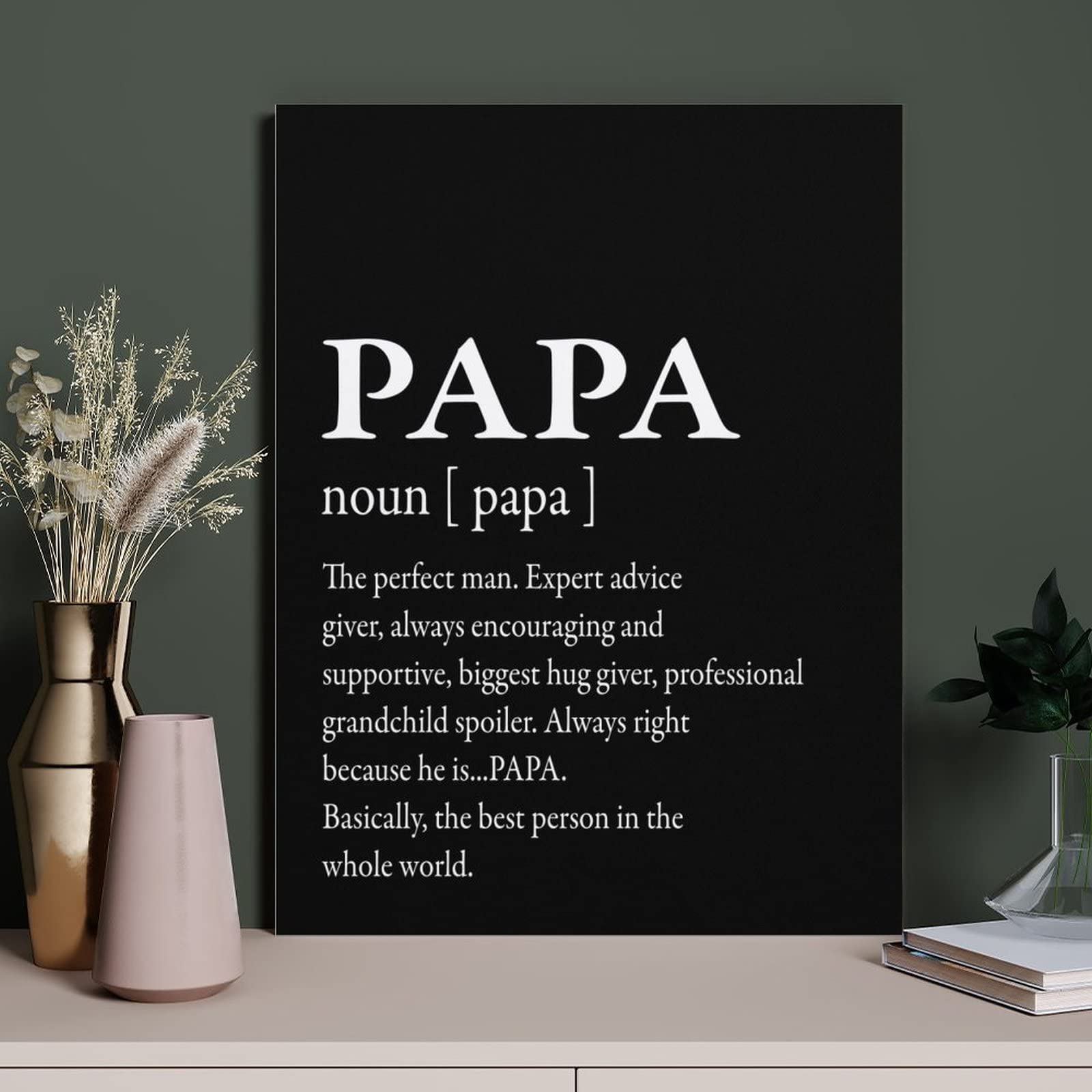 Gokays Poster decorativo da parete con cornice positiva per il bagno, per la cameretta dei bambini, regalo per la festa del papà, 45 x 60 cm