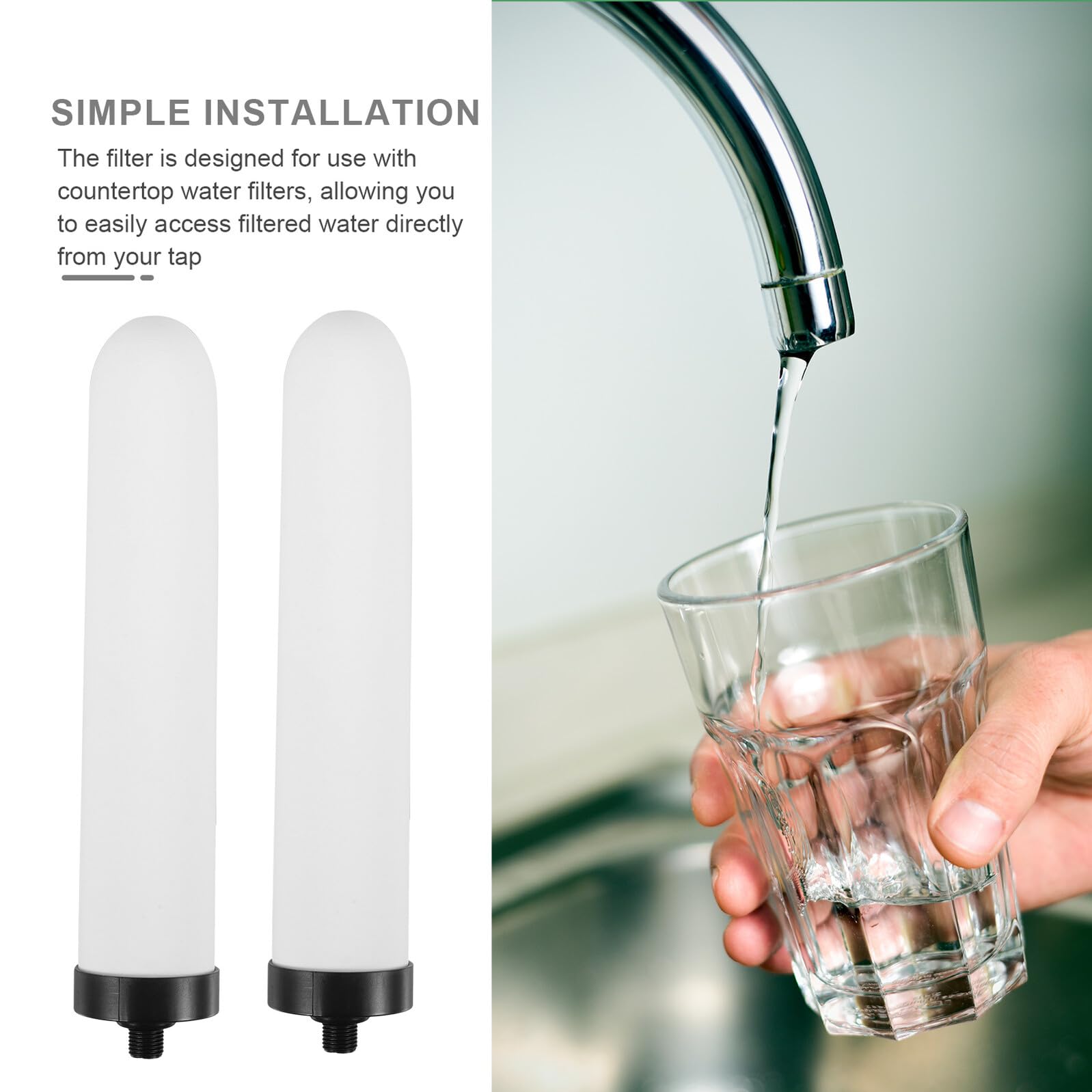 Filtres Céramiques Filtration Haute Efficacité et Élimination des Impuretés Lot de 2 de Remplacement Compatible pour Système de Filtration D'eau pour Usage Domestique
