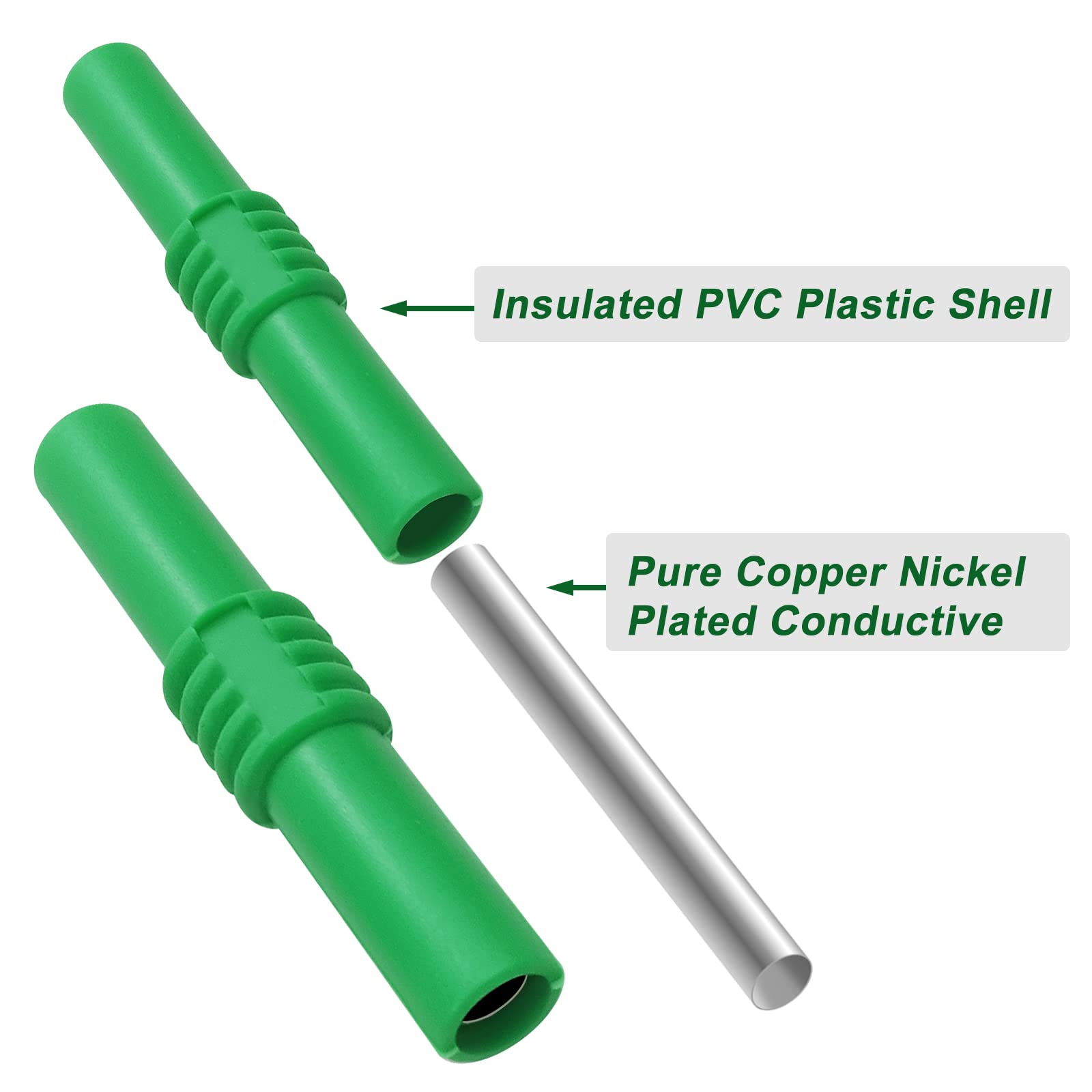 16 Adattatori Banana 4mm Isolati - Femmina-Femmina, 4 Colori, Per Elettronica E Test