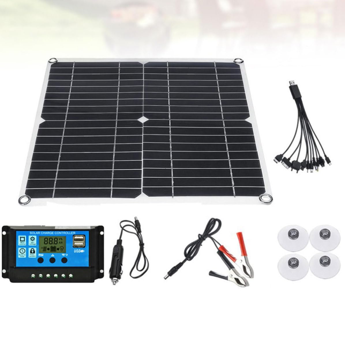 Pannello Solare 20w Monocristallino con Controller 20a, Set