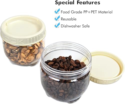 Miniatura 3 de Contenedores de almacenamiento con tapas, paquete de 6 recipientes de plástico transparente, tarros apilables y modulares, organizadores de piezas