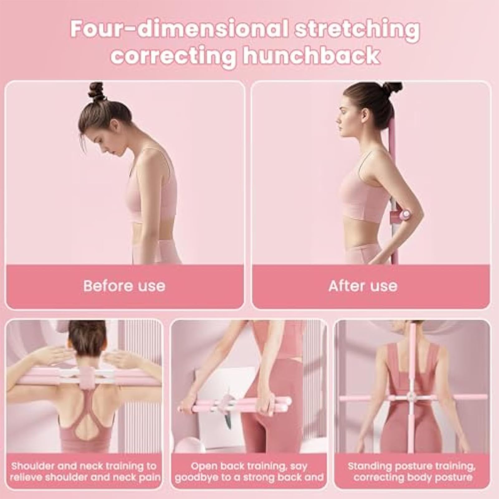 Barre de correction du dos réglable rotative bâton de yoga