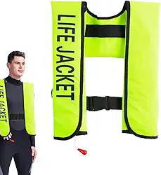 Bohany Colete De Natação Adulto Para Prática De Caiaque - Colete Inflável Automático De Segurança Para Natação,Colete de Flutuação Portátil para Kayak Pesca Stand Up Paddle Praia e Navegação