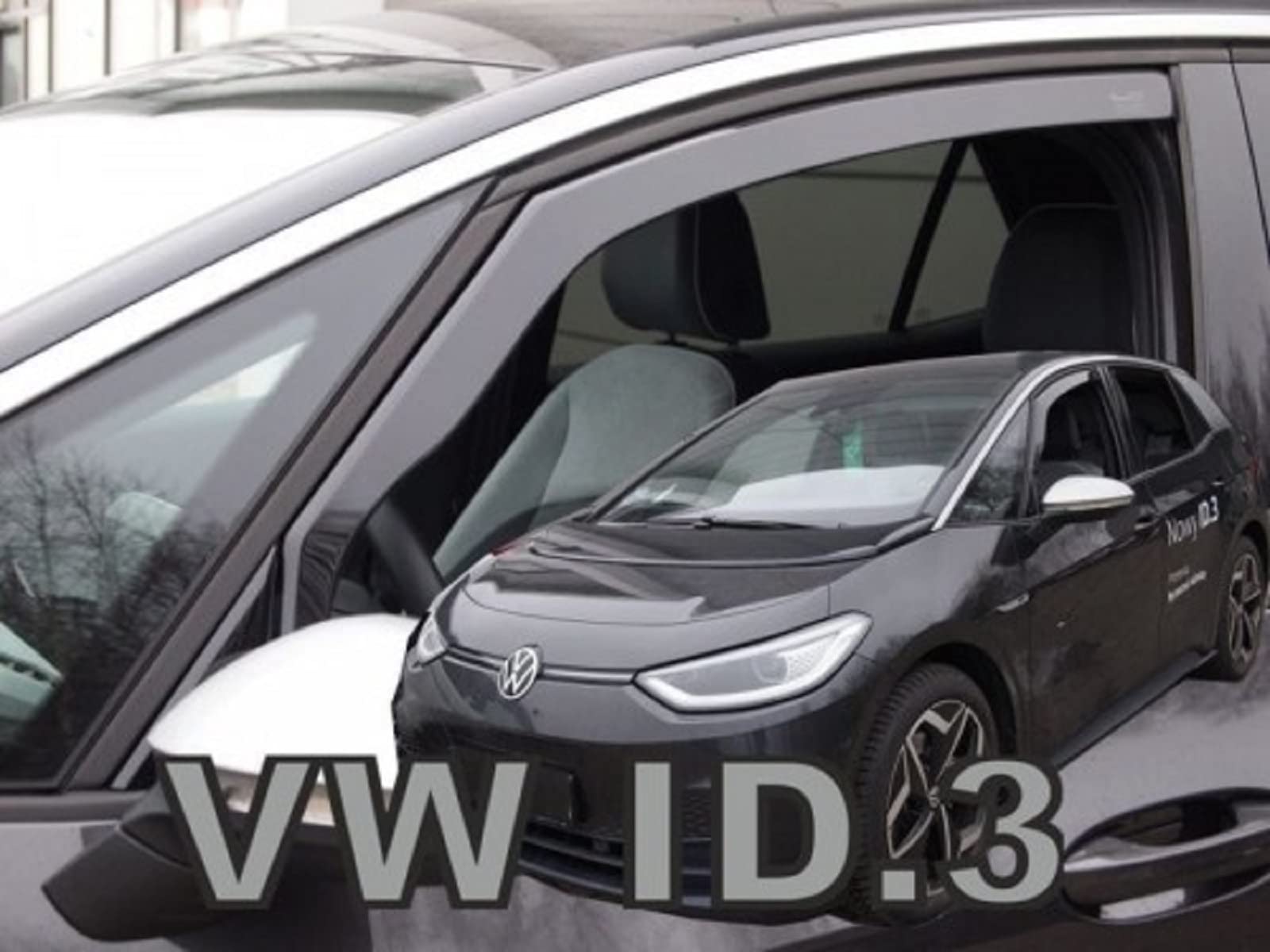 J&J AUTOMOTIVE Windabweiser passend für Volkswagen Id.3 5-Türer ab 2020 2tlg, Heko Regenabweiser Vorne Getönt Dunkel Passform