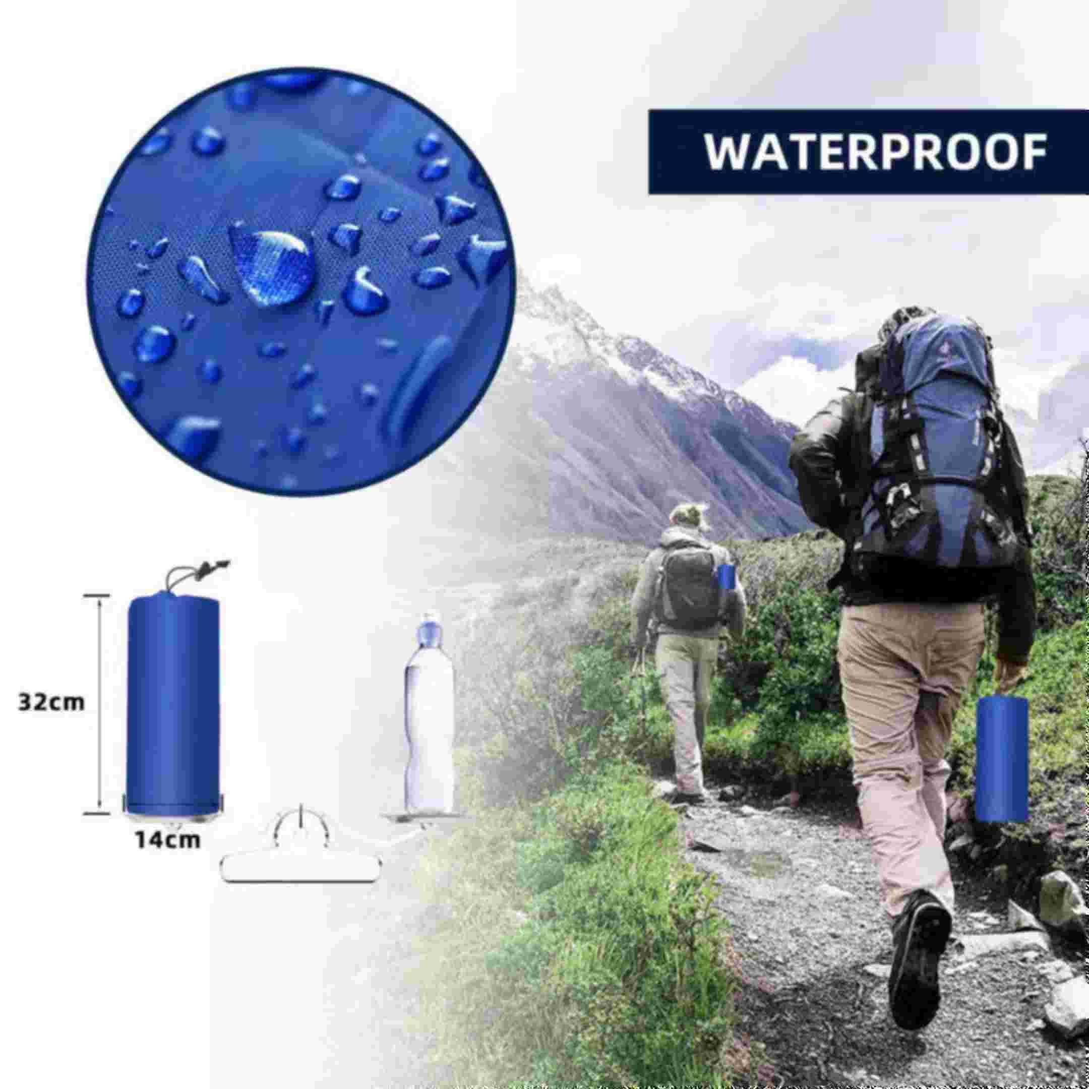 Isomatte Camping Schlafmatte, Aufblasbare Isomatte Ultraleicht, Sleeping Isomatte mit Kissen & Fußpumpe, Kompakte Leichte Schlafmatte für Rucksackreisen, Wandern, Reisen, Zelt (Blue)