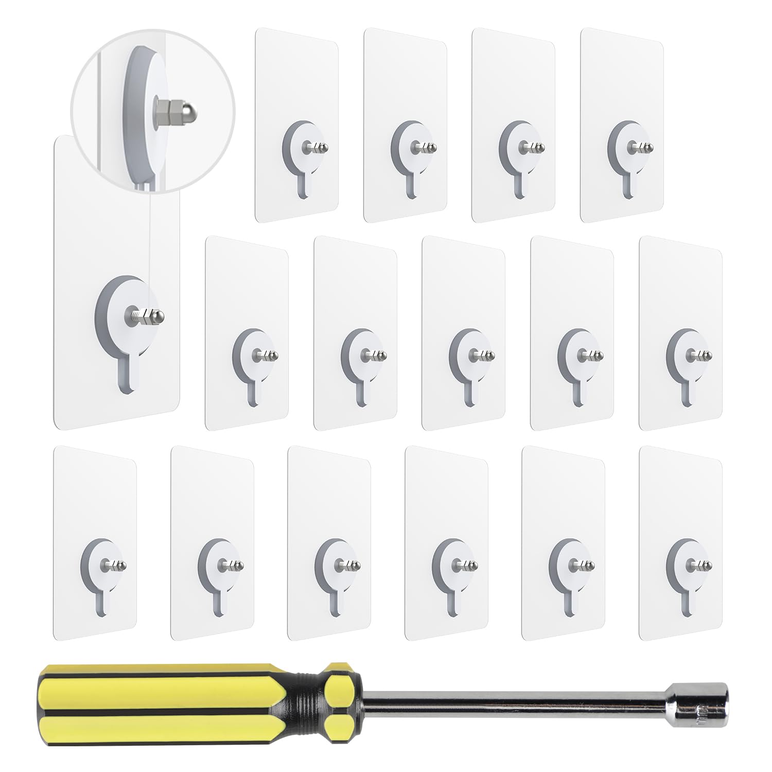 Lntyq 24 Pièces Crochet à Vis Mural Sans Poinçon, Clous De Suspension Auto-Adhésifs, Vis