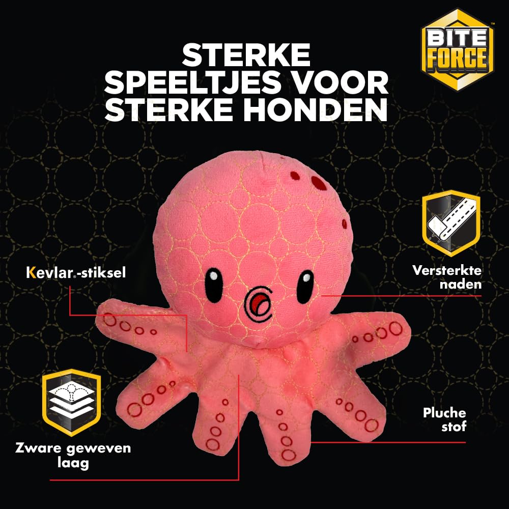 BITE FORCE Wildlife stoer pluche speelgoed voor honden - Gebouwd met kevlar en meerdere lagen met versterkte naden. Pieper voor interactief spelen. Ideaal voor sterke kauwers (Wasbeer