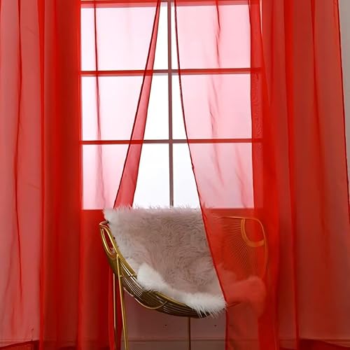 Miniatura 3 de SpaceDresser Paneles de cortina básica de gasa transparente con bolsillo para barra, color blanco, 1 par de 2 paneles de 38 pulgadas de ancho y 45