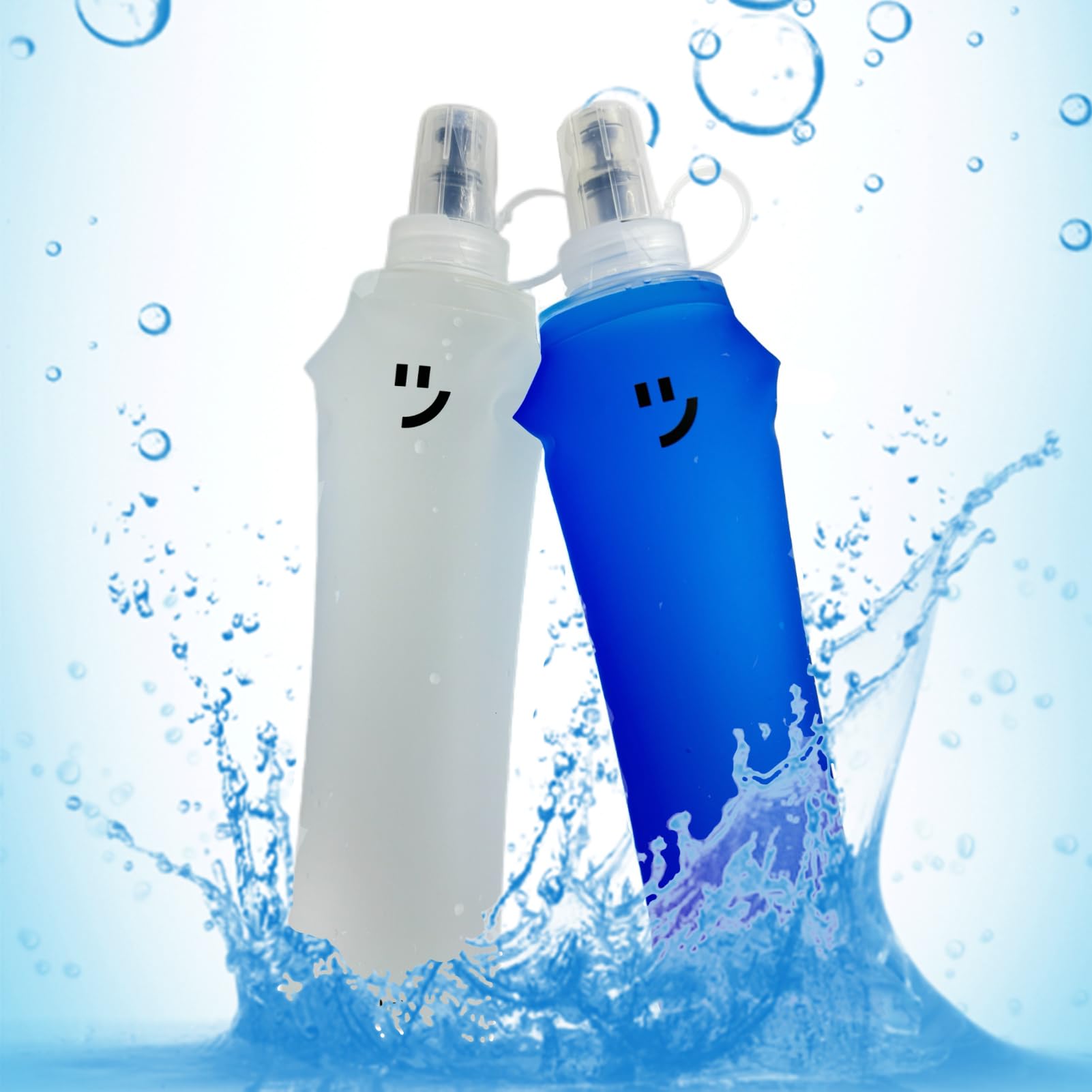 LotsJoy Soft Flask 500 ml, Foldable Drinking Bottle, Pack of 2 Water Bottles