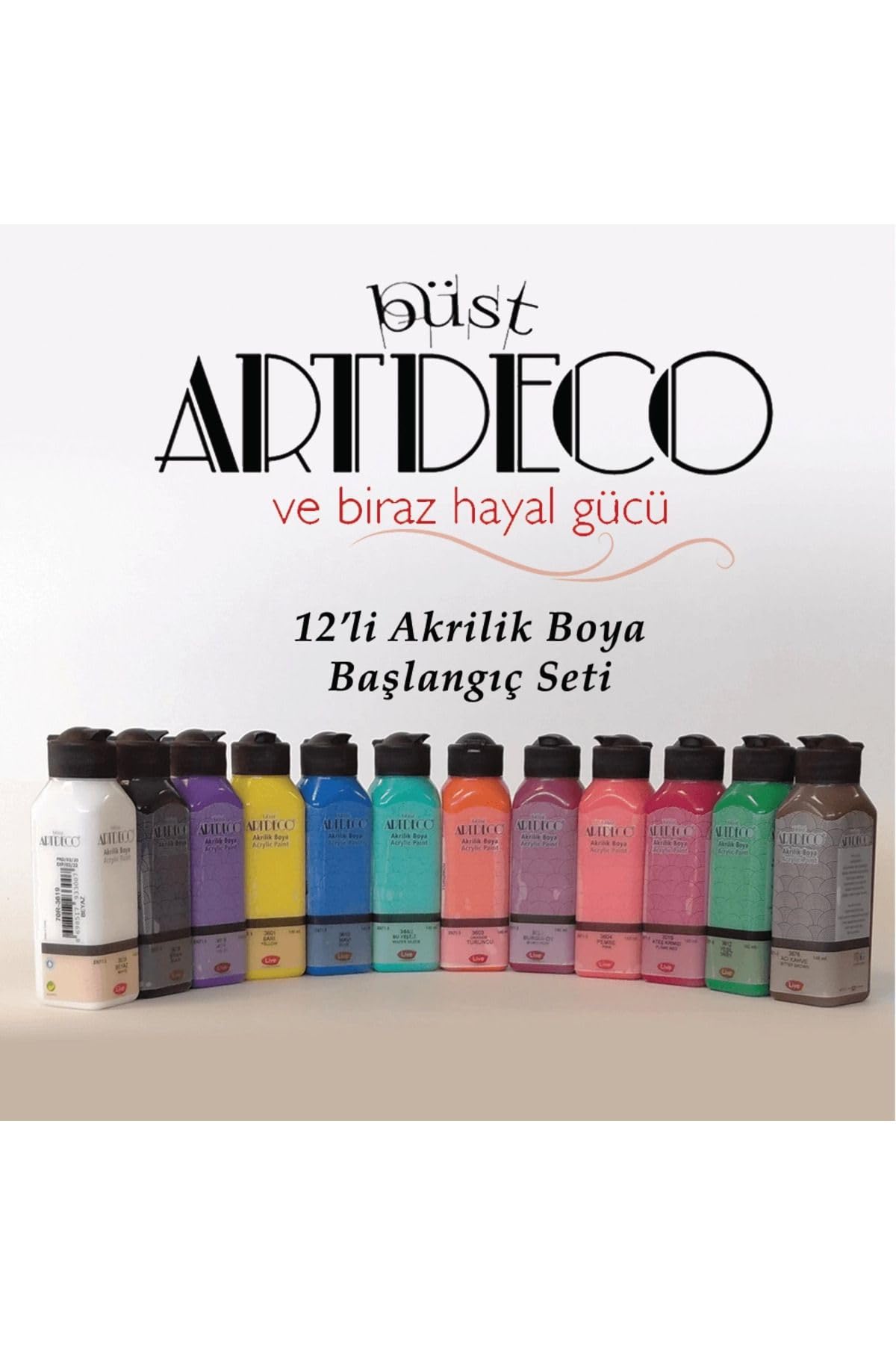 Artdeco Akrilik Boya Başlangıç Seti 140 Ml 12 Li Çok Renkli
