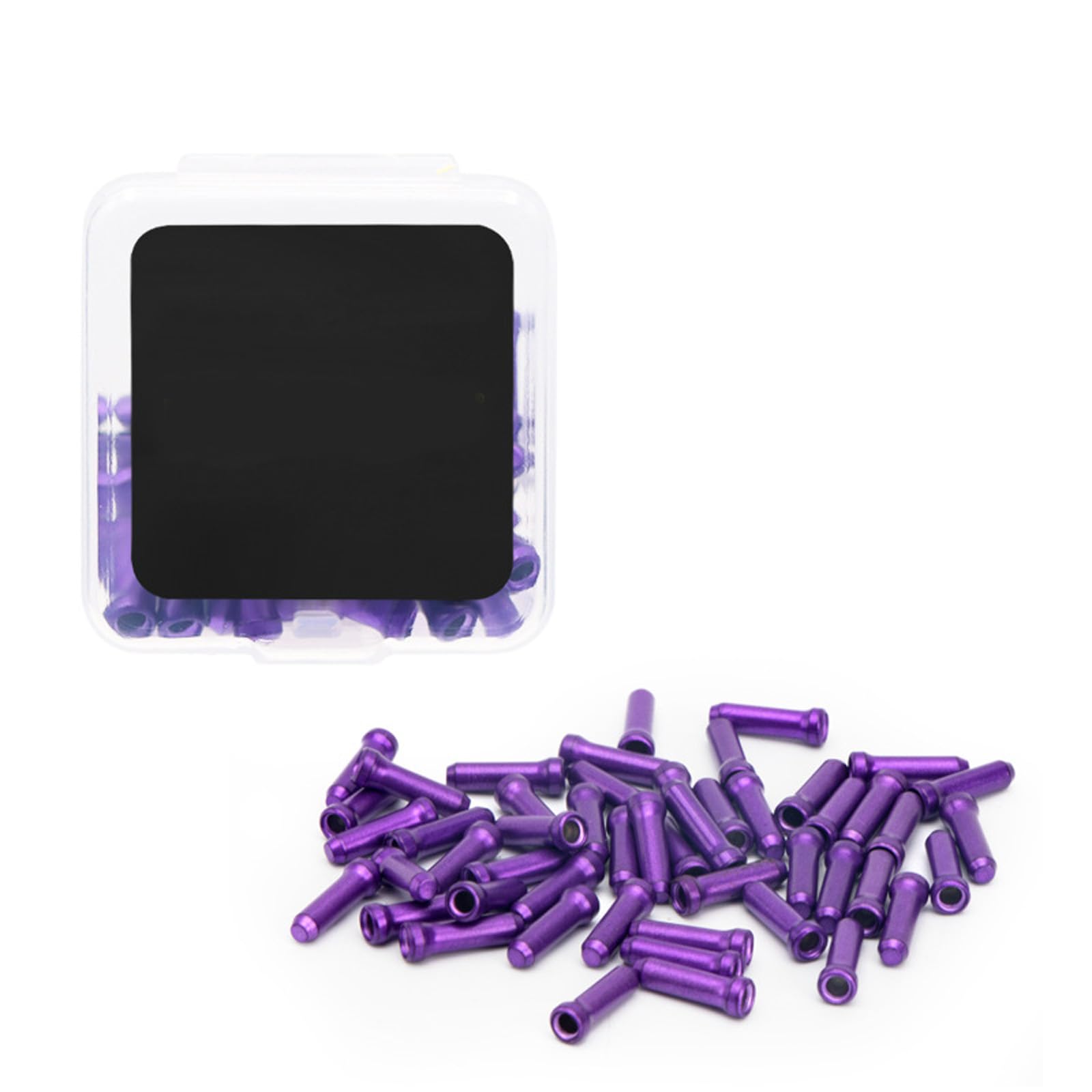 Geavonyg Purple 50Pcs Aluminum Alloy Cable Tip Bicycles End Cap Replacement Brake Cover Crimps Bike Brake Cables Wire Ends Bike Crimps Easy Installation