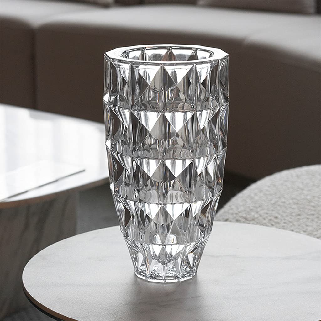 Szklany wazon na kwiaty Wazon Wystrój, kryształowy wazon Szklany styl skandynawski Lekki Luksusowy Prosty salon Sztuczny dekoracyjny wazon Ozdoby Art Deco Przezroczysty wazon Dekoracja do dekoracji