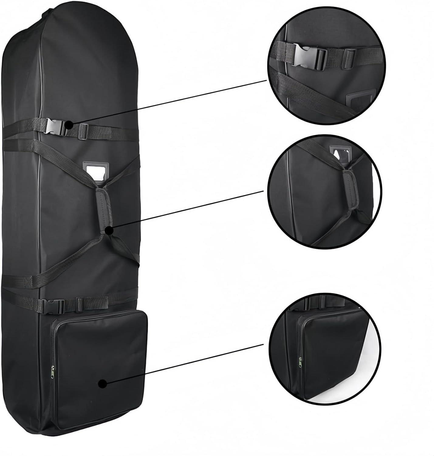 キャスターカバー ゴルフバッグ 付き 900D厚手タイプ 用トラベル ブラック 航空 愛好者に最適