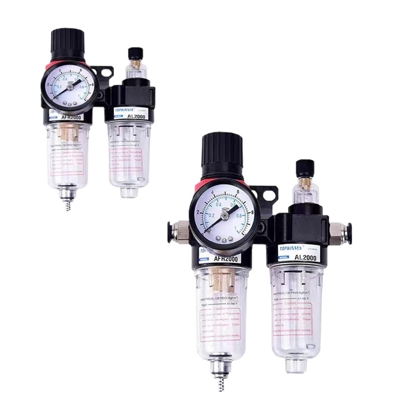 Filtro de aire y separador de agua y aceite AFC2000 G1/4 con conectores de 6mm 5
