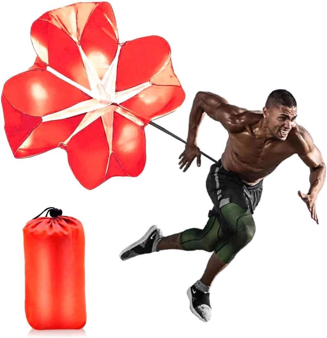Running Speed Chute Resistance Parachute 56 inch Powerchute Umbrella Training Sprint Power Soccer Trainer for Runner, Football, Soccer Drilling