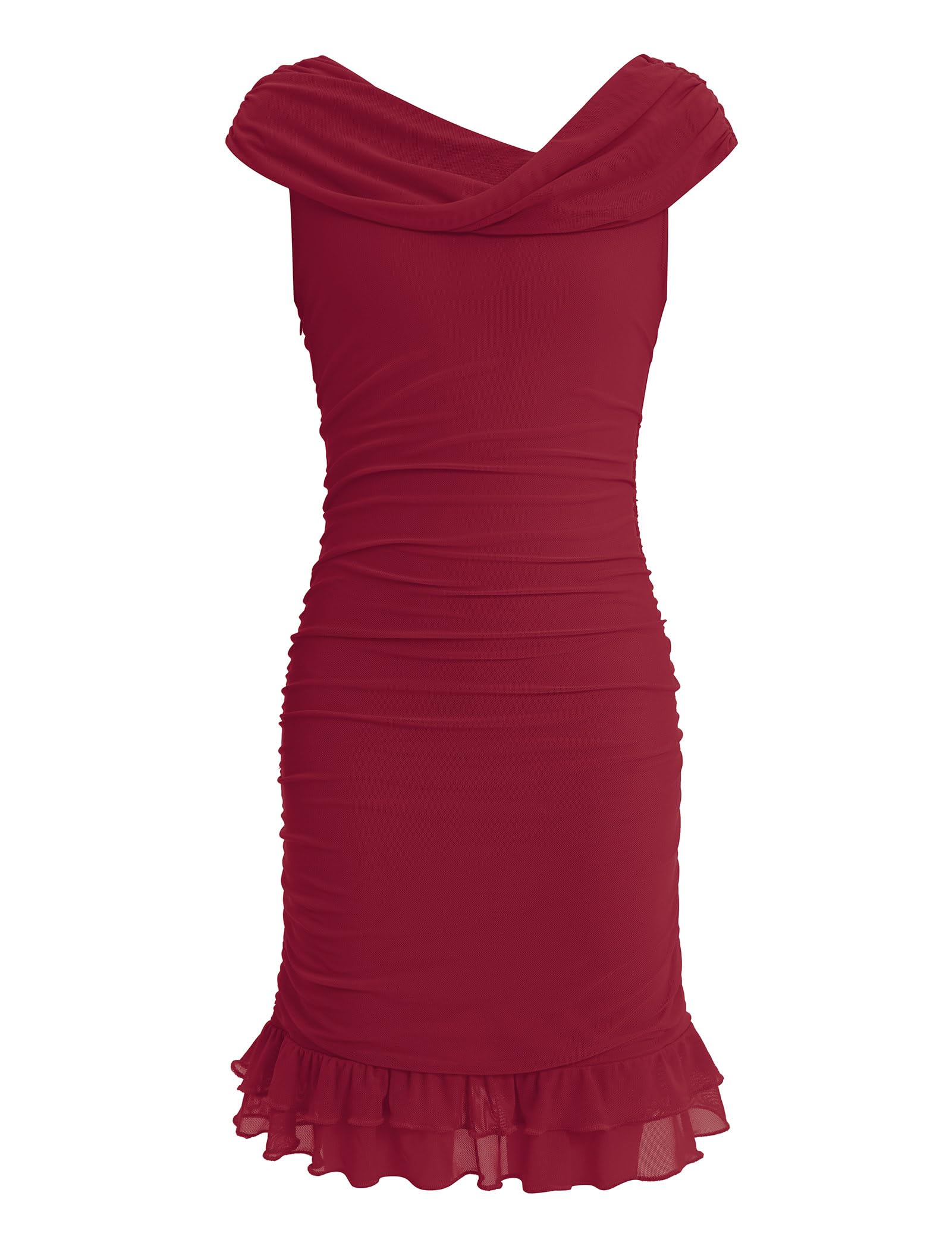 ODIZLI Einschultriges figurbetontes Kleid für Mädchen – Tween-Mädchen, asymmetrischer Ausschnitt, Rüschensaum, schmale Passform, Partykleid für Kinder