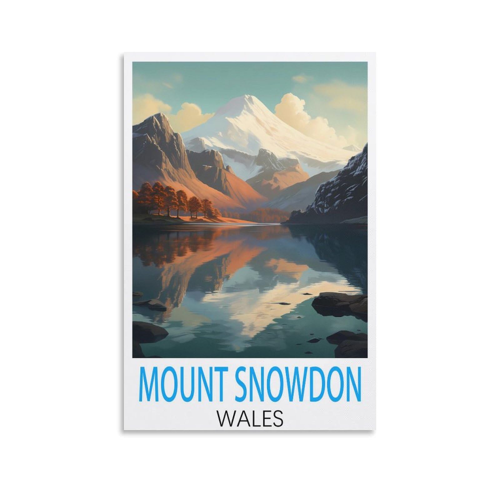HSAYYIII Mount Snowdon Wales Vintage Travel Poster 12x18inch(30x45cm) Canvas Art Poster And Wall Art Picture Print Bedroom Decor
