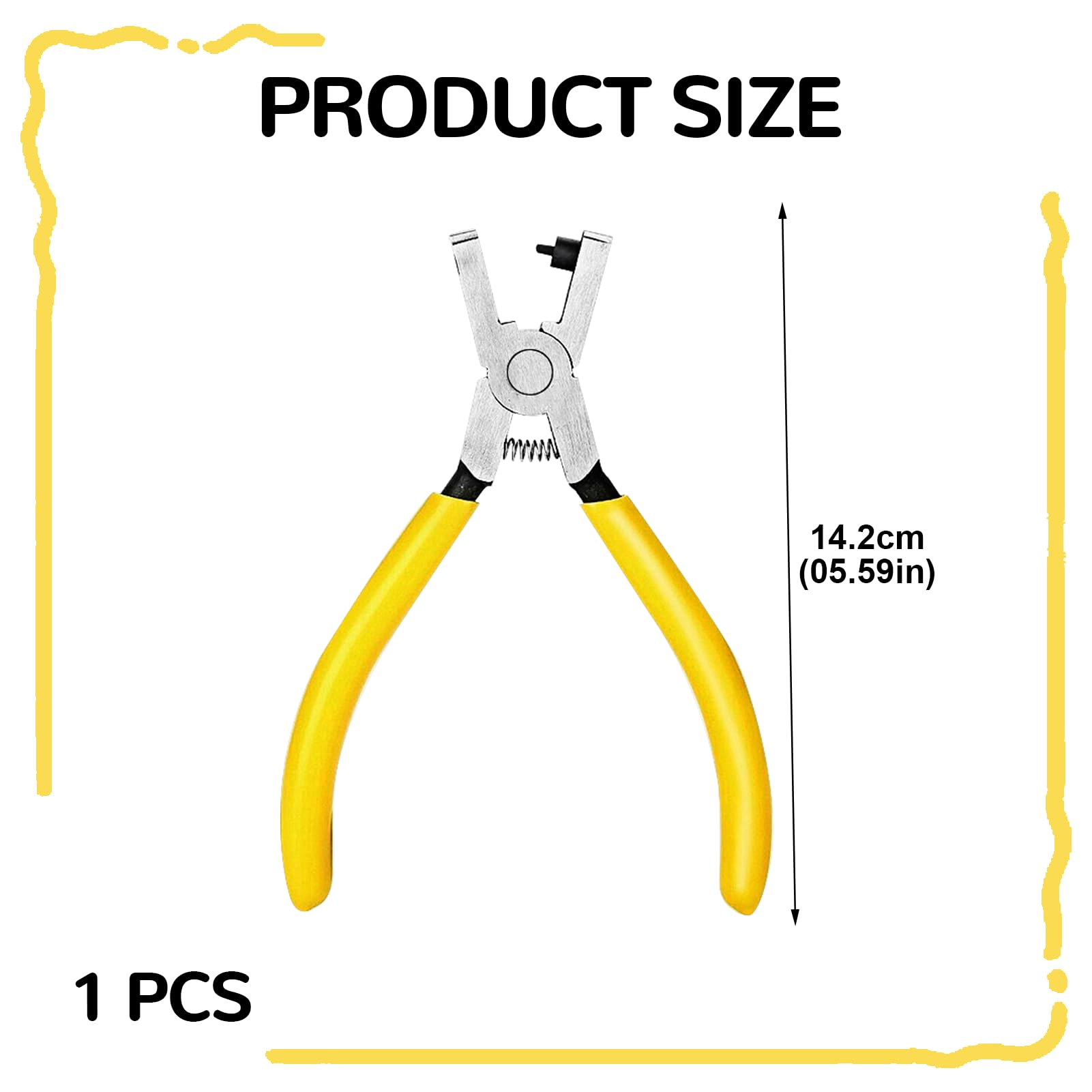 Mini pinza per fori per cintura da 5 pollici, pinza per fori in pelle, con antiscivolo, per cinturini per orologi, pelle e fai da te
