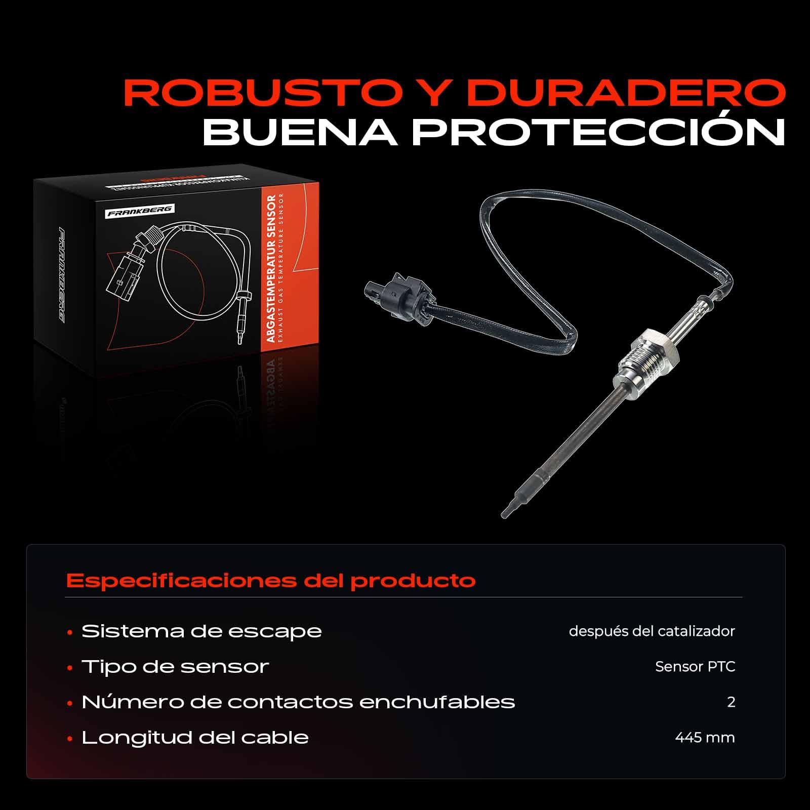 Frankberg Sensor de temperatura de los gases de escape Compatible con Clase E T-Model S212 Clase C T-Model S204 Clase S V221 W221 Clase C W204 CLS C219 Replace# A0081534028