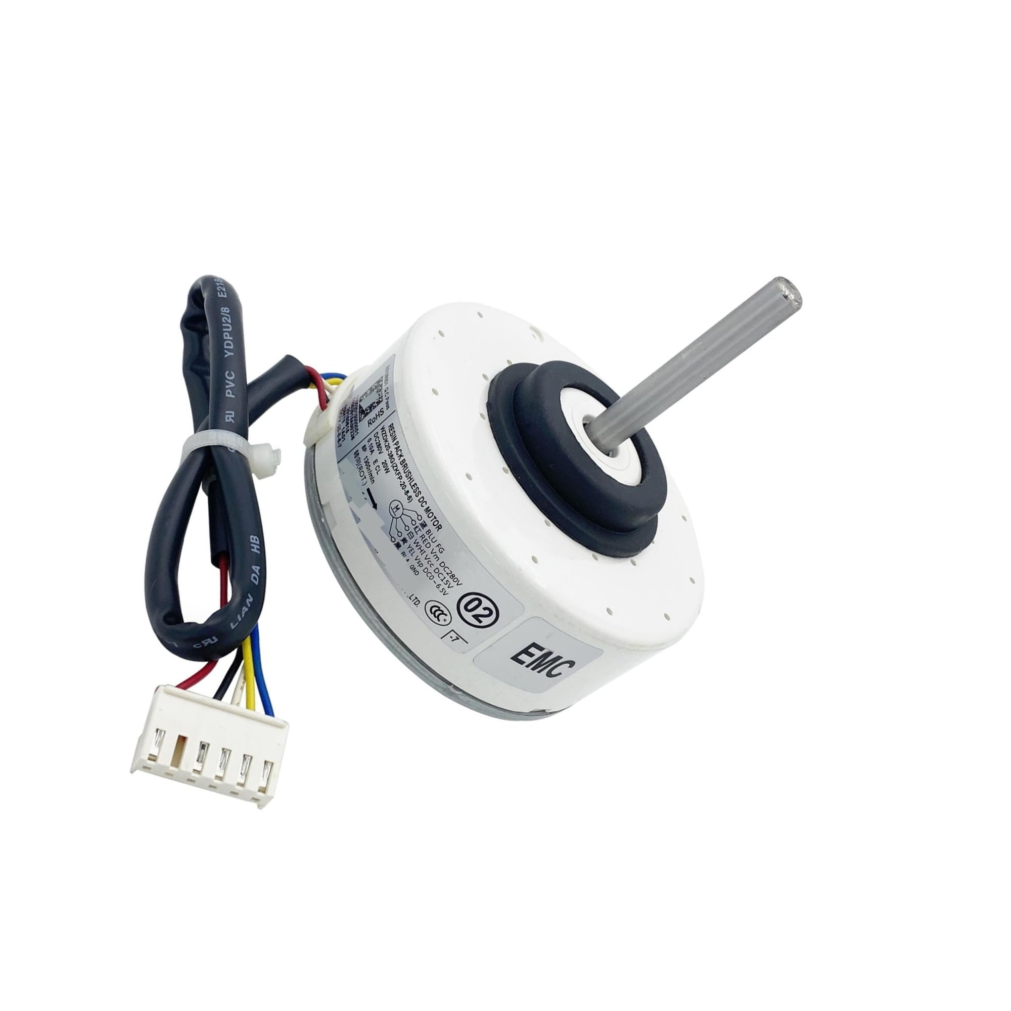 Motor de Ventilador sin escobillas de CC for Aire Acondicionado, Compatible con ZKFP-20-8-6-7 WZDK20-38G, Aire Acondicionado Central, CCW 1300 RPM