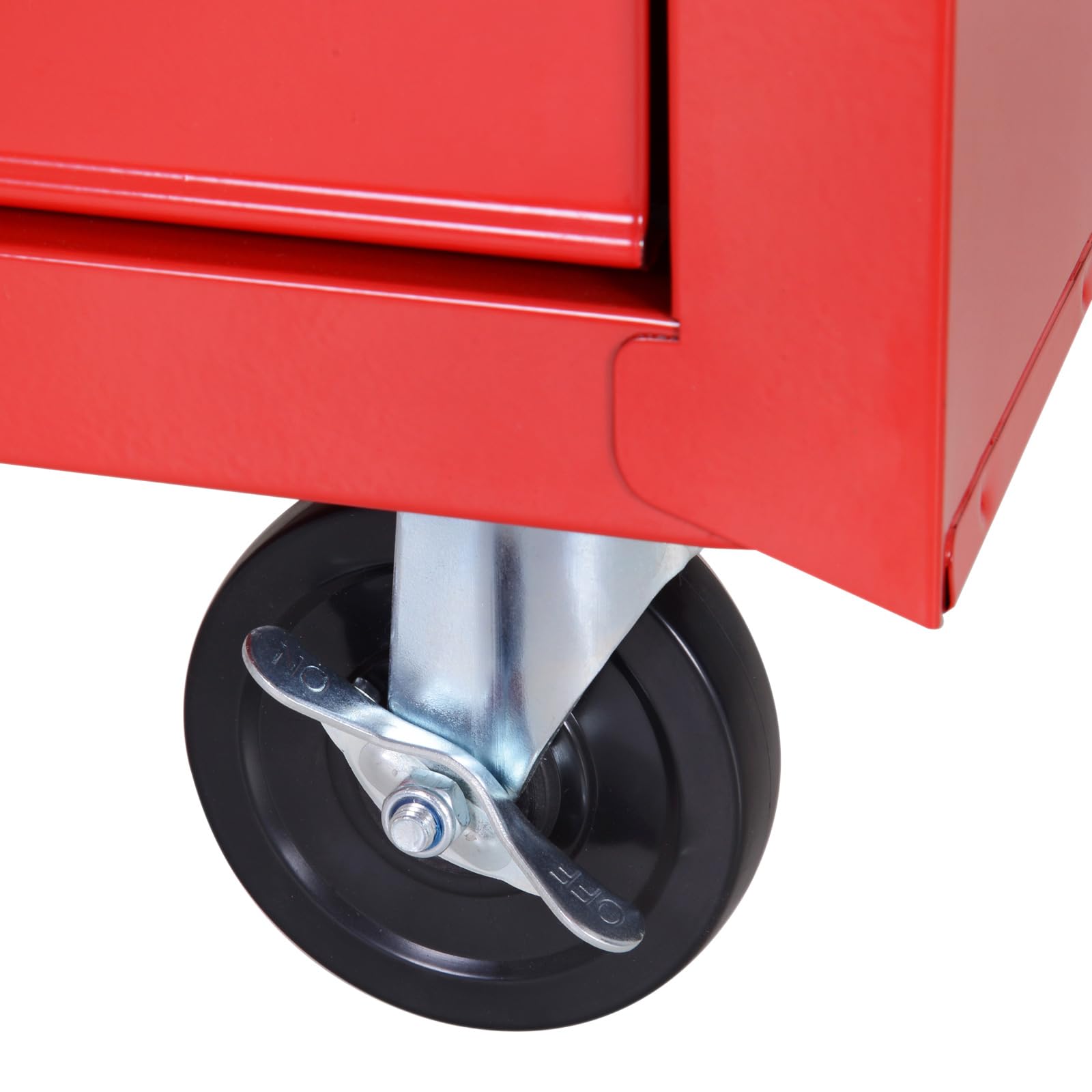 DURHAND Servante d'atelier en Acier, Chariot à Outils sur roulettes, Rouge | 5 Tiroirs, Résistante aux Rayures, Caisse à Outils pour Atelier, Verrouillable 2 Clés