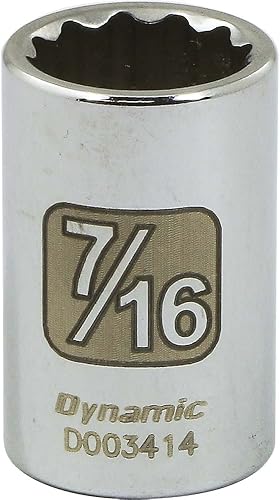 Dynamic Tools D003414 14" Drive 12 puntos SAE Socket con 716" longitud estándar, acabado cromado