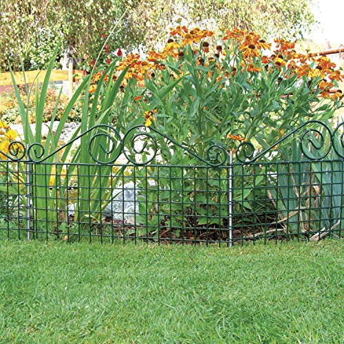 bellissa Rabattenzaun Ambiente Verzierung - 92860 - Dekorativer Zierzaun für Abgrenzungen im Garten - 76 x 44 cm - grün