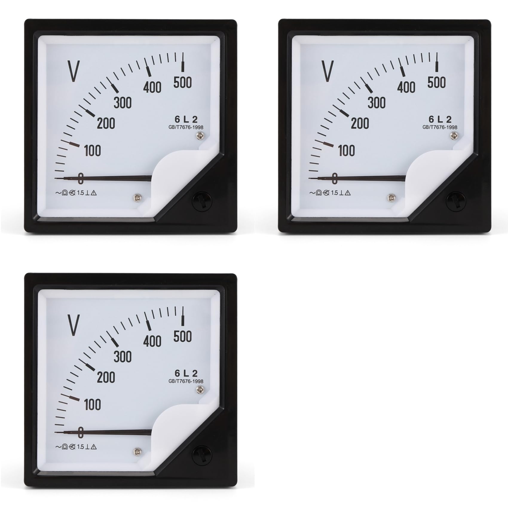 Jnchdghwa As Shown 3X 6L2 Voltmeter Ac 500V Pointer Type Voltage Meter Mechanical Header