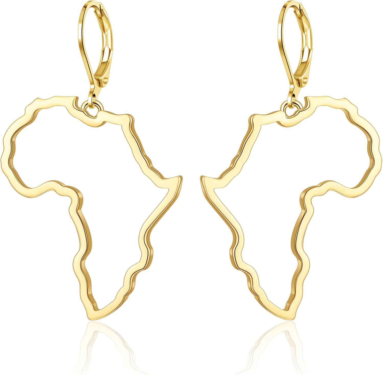 African Earrings for Women Gold Plated Dangle Leverback Earrings Hypoallergenic African Jewelry Gifts