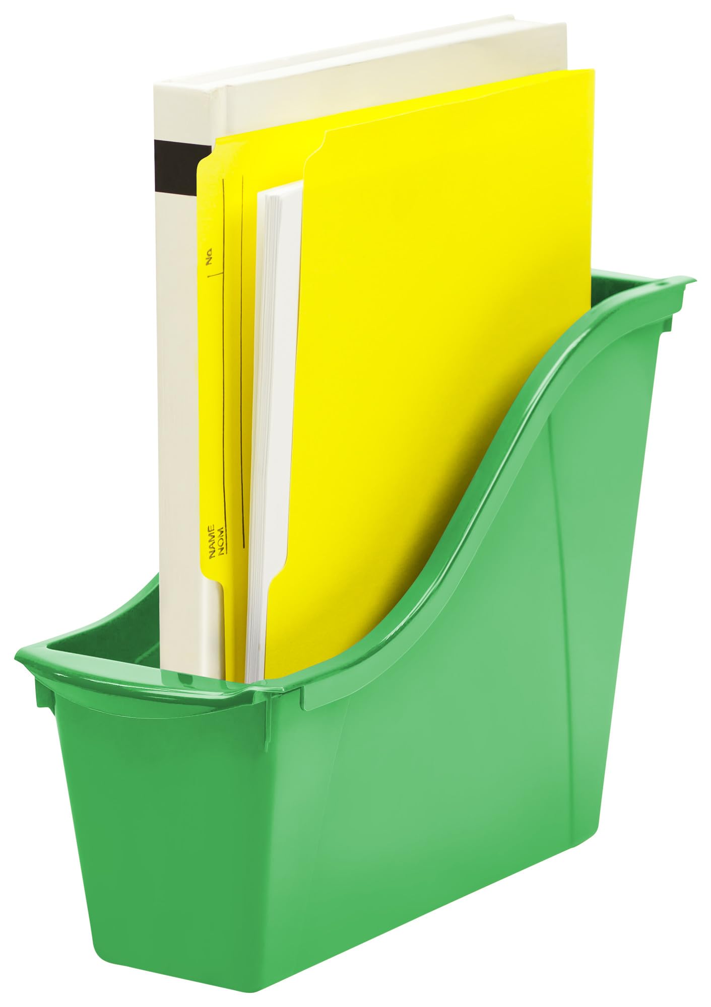 Storex Interlocking Book Bin, Small, 11-3/4 x 4-1/2 x 8-1/2 Inches, Green