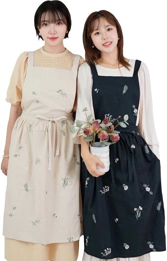 Amazon.co.jp: [Superbian] スペルビアン 花柄エプロン ドレスエプロン