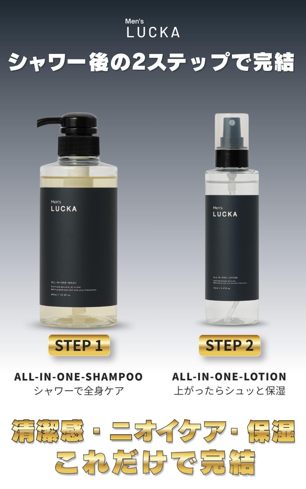 Amazon.co.jp: 【メンズ化粧水 スプレー式】LUCKA オールインワン 化粧