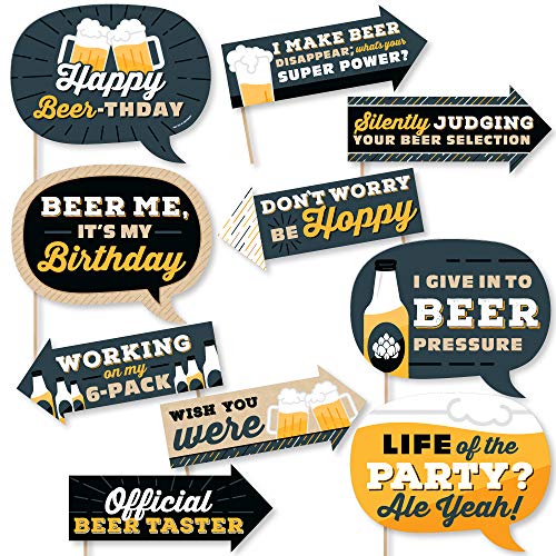 Cheers & Beers To 30 Years Birthday Kit - 6 Beer Bottle Labels, Neck Labels & 1 Kraft Paper Carrier
